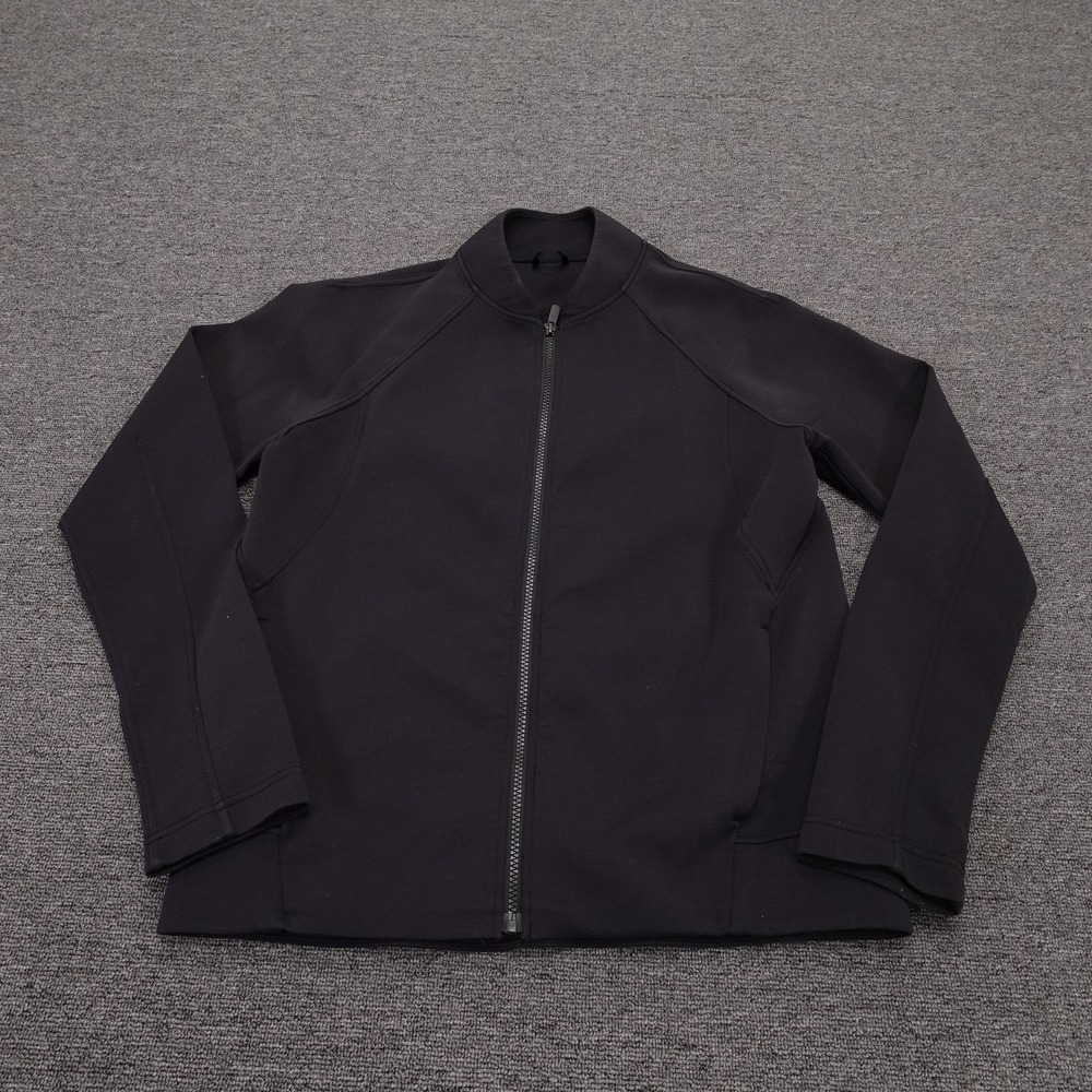 Lululemon Going Places Jacket Womens 8 Black Heavyweight Knit Full Zip Travel